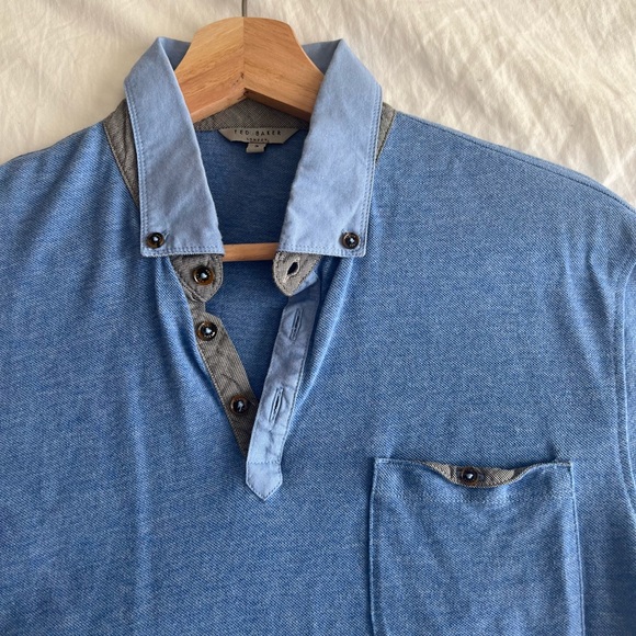 Ted Baker Blue Polo Size 3 - Picture 3 of 4